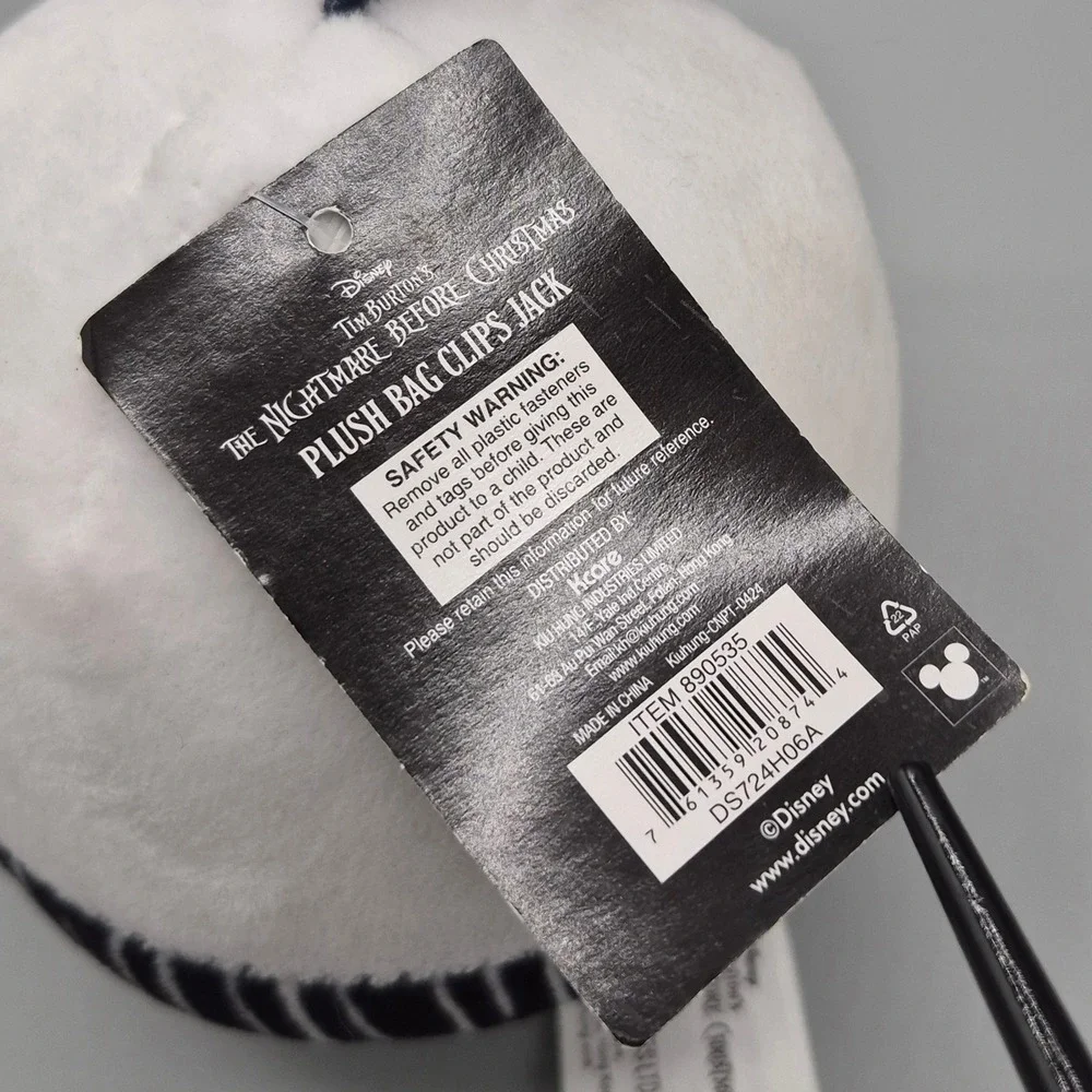 Disney Nightmare Before Christmas Jack Skellington Plush Bag Clip DS724H06A NEW